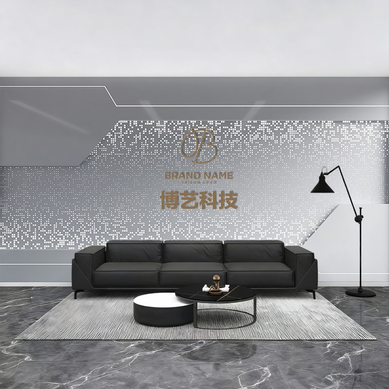 科技感墙纸几何线条工业风壁纸