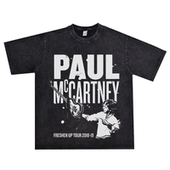 美国摇滚歌手詹姆斯·保罗·麦卡特尼Paul McCartney水洗做旧T恤