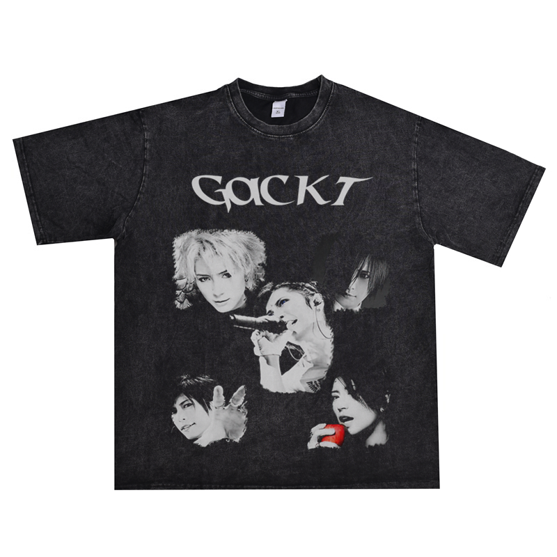 另类摇滚歌手个性印花T恤短袖