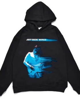 数码直喷摇滚吉他手Jeff Beck杰夫·贝克印花连帽卫衣宽松外套