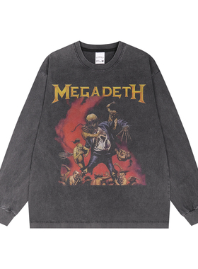 数码直喷maneskin流行金属个性摇滚乐队印花长袖T恤重磅纯棉宽松