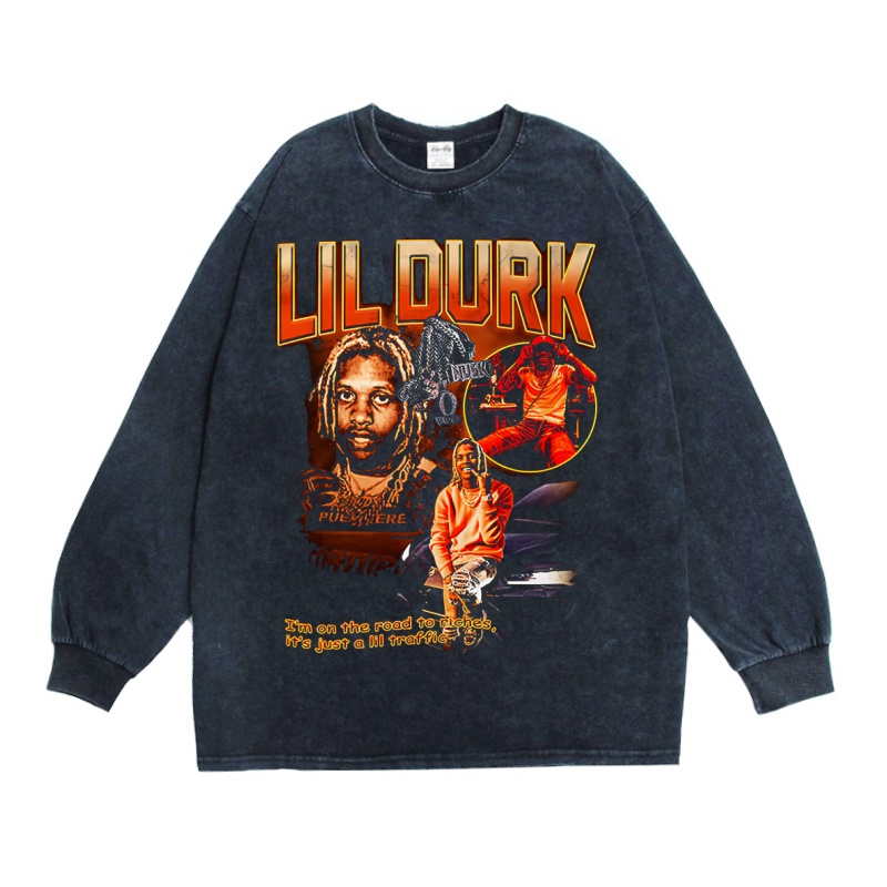 歌手LILDURK印花T恤长袖