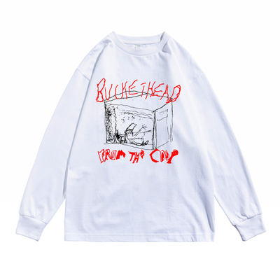 Buckethead鸡桶哥摇滚电吉他个性长袖T恤圆领宽松纯棉男女街头潮