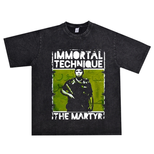 东岸硬核地下说唱Immortal Technique印花T恤短袖宽松重磅可定制