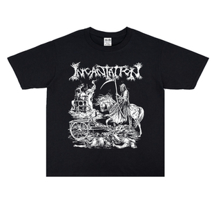 美国死亡金属摇滚死神Incantation乐队印花T恤短袖宽松纯棉男女