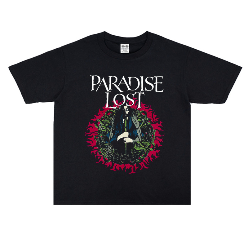 摇滚乐队Paradise Lost失乐园哥特金属印花T恤宽松纯棉短袖重磅 男装 T恤 原图主图