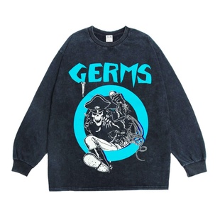 T恤重磅纯棉宽松男女国潮 Germs胚芽乐队印花长袖 数码 直喷摇滚The
