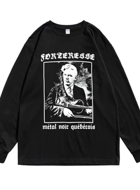 加拿大黑色金属摇滚Forteresse乐队Metal Noir Quebecois长袖T恤