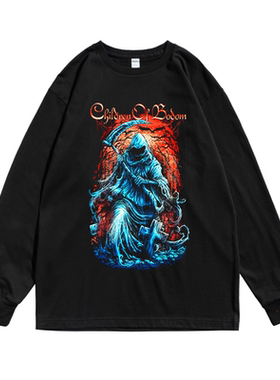 博多之子children of bodom重金属专辑印花纯棉宽松T恤男女潮长袖