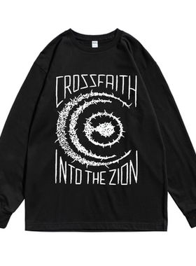 摇滚乐队金属核crossfaith电子核组合个性街头印花长袖男女T恤棉