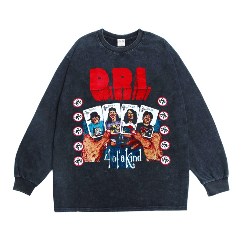 D.R.I.硬汉乐队印花长袖T恤