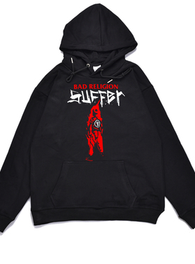 欧美摇滚硬核流行朋克组合Bad Religion乐队印花卫衣宽松纯棉外套
