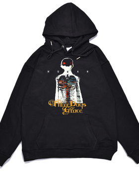 欧美摇滚宽限三日乐团Three Days Grace乐队印花卫衣宽松男女外套