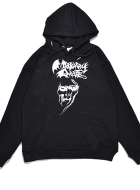 欧美摇滚死亡黑金属Mortuary Drape乐队专辑印花卫衣宽松男女外套