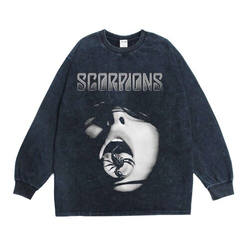 Scorpions蝎子乐队印花长袖T恤
