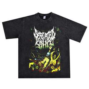 数码直喷死亡金属Defeated Sanity战胜理智乐队印花长短袖T恤纯棉