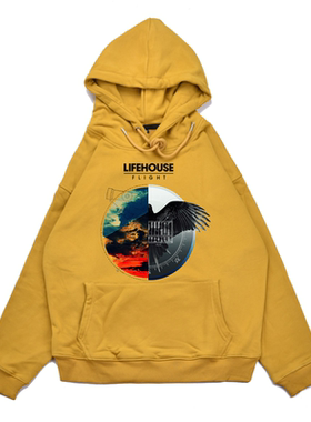 欧美Lifehouse生命之屋合唱团摇滚乐队印花连帽卫衣宽松男女外套