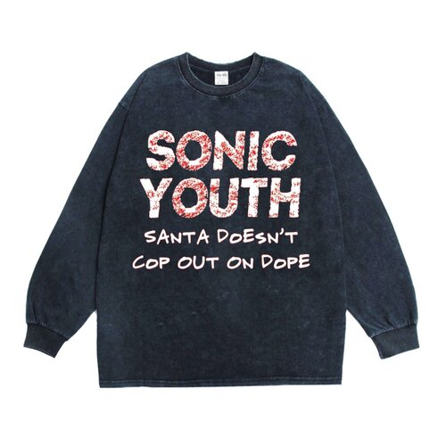 SonicYouth乐队印花长袖T恤