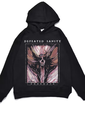 数码直喷死亡金属Defeated Sanity战胜理智乐队印花连帽加厚卫衣