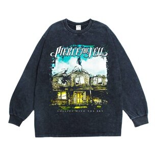 数码直喷摇滚Pierce the Veil皮尔斯的面纱乐队印花T恤长袖宽松版