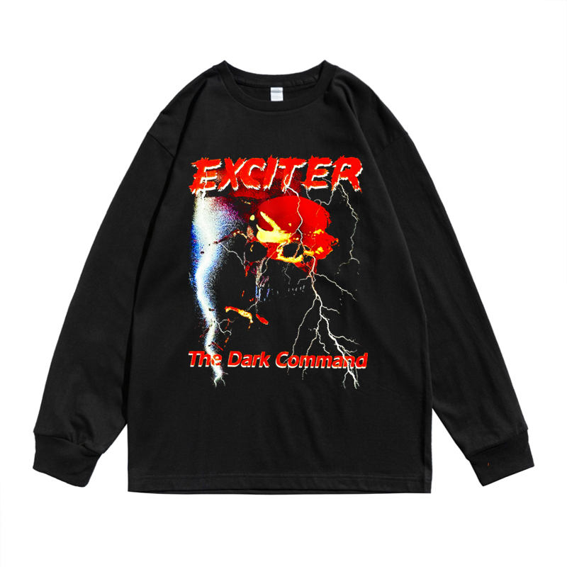 金属长袖纯棉重磅T恤男女