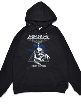 瑞典金属摇滚组合ENFORCER乐队个性街头印花卫衣男女纯棉宽松外套