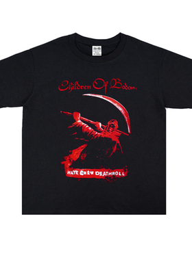 博多之子children of bodom重金属专辑印花纯棉宽松T恤男女潮短袖