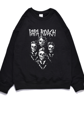 蟑螂老爹Papa Roach另类金属说唱摇滚乐队个性加绒卫衣宽松外套