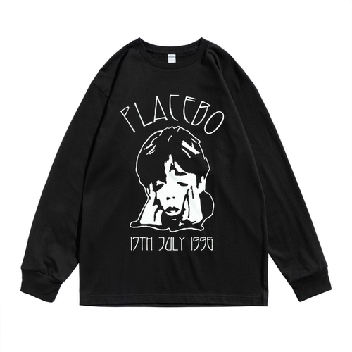 欧美Placebo安慰剂工业摇滚乐队个性街头印花T恤长袖圆领男女宽松