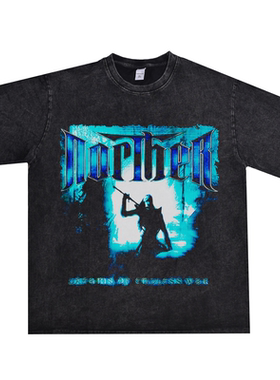 数码直喷死亡金属Norther乐队印花T恤长短袖宽松重磅纯棉男女同款