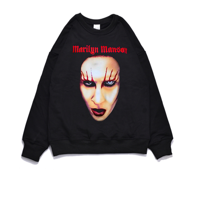 玛丽莲曼森加厚加绒个性外套卫衣