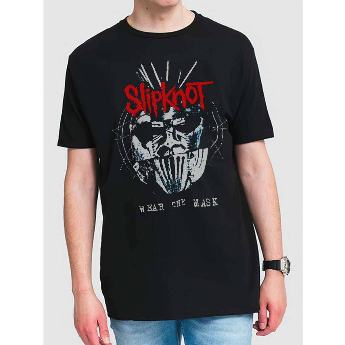 Slipknot滑结乐队印花T恤