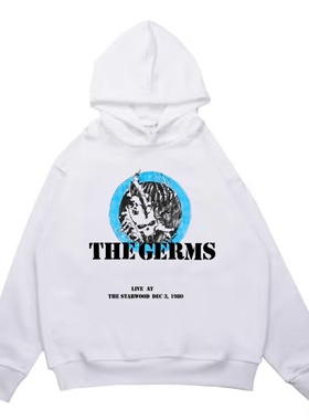 数码直喷摇滚The Germs胚芽乐队印花加厚宽松连帽卫衣男女宽松