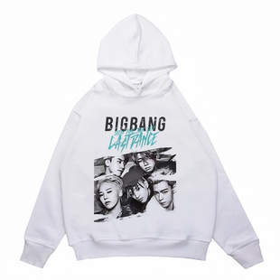 数码直喷韩国BIGBANG男团组合印花加厚连帽卫衣男女嘻哈外套宽松