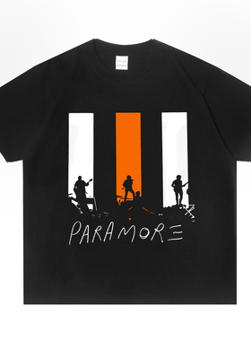 Paramore帕拉摩尔乐队印花T恤短袖圆领宽松纯棉男女重磅可定制