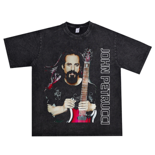 金属摇滚歌手John Petrucci约翰·彼得鲁奇水洗做旧T恤可定制重磅