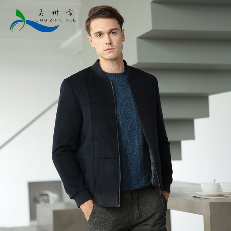 秋冬男士短款纯色休闲夹克外套