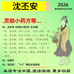 沈丕安灵验小药方中医视频全套赠电子资料