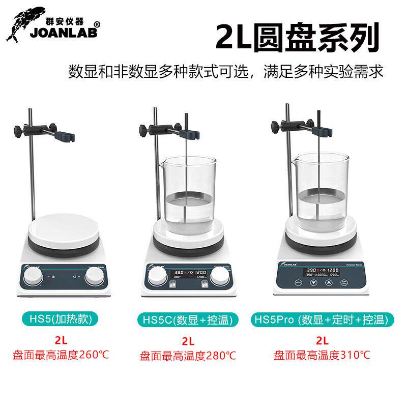 JOANLAB数显加热恒温磁力搅拌器实验室控温迷你电磁搅拌器电动搅