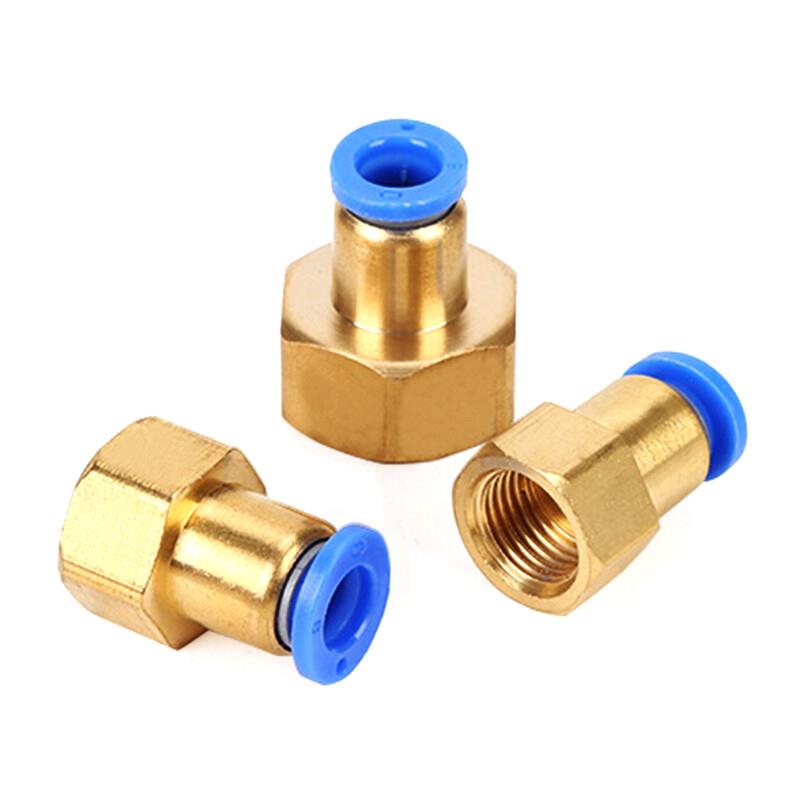 SEISO气管快速接头PCF气动内螺纹直通快插接头铜质内牙气动接头10