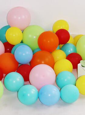 隽和10寸加厚亚哑光圆形乳胶气球粉蓝黑黄绿橙色纯白生日婚房店铺