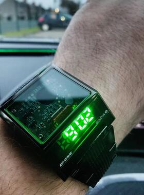 宝路华Bulova Computron D-Cave特别版数显方形双时区背光男手表