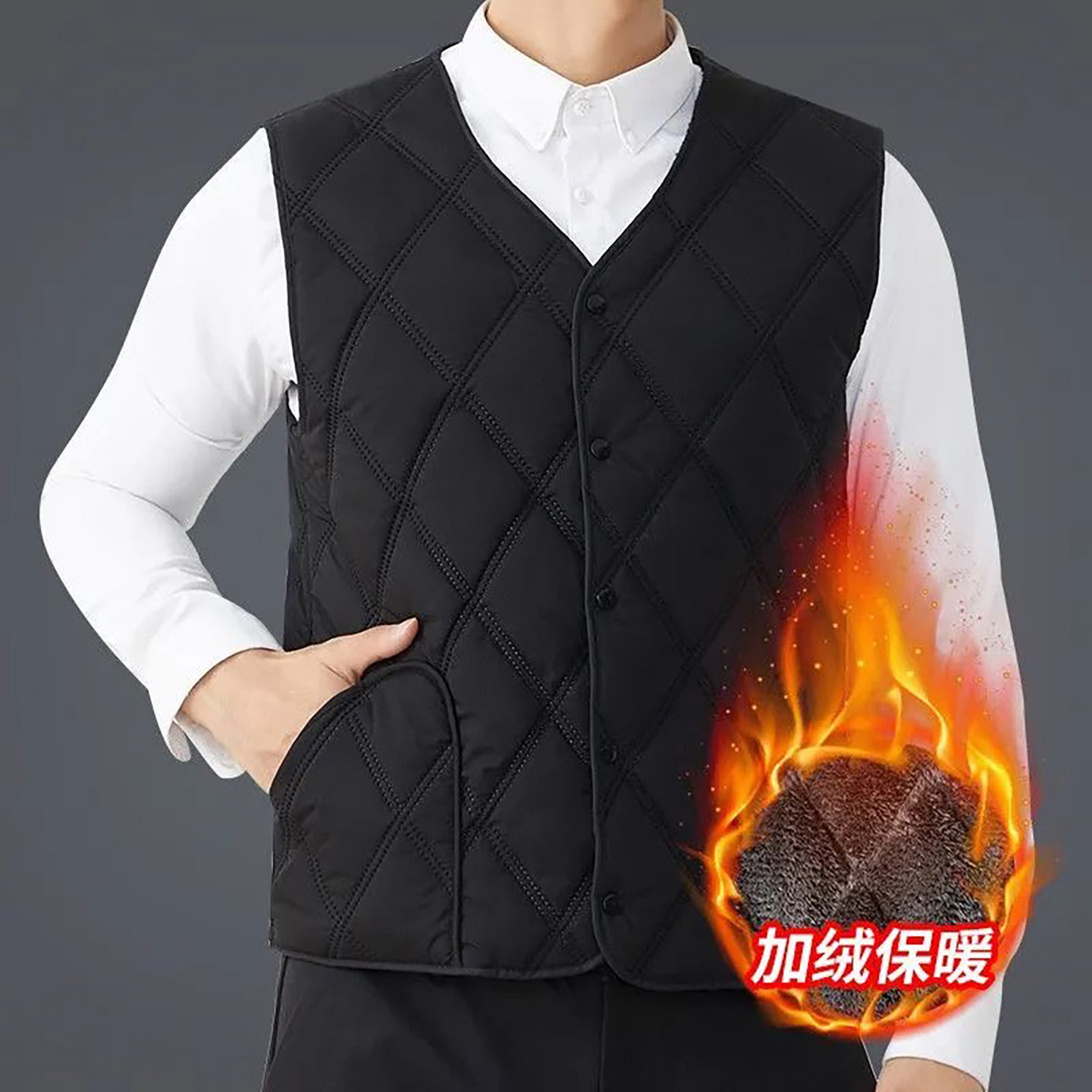 东蓝语男装北极绒加厚保暖马甲秋冬男士短款坎肩背心中老年短外套,男装,常规马甲,淘宝优惠券,粉丝福利购,淘宝优惠卷