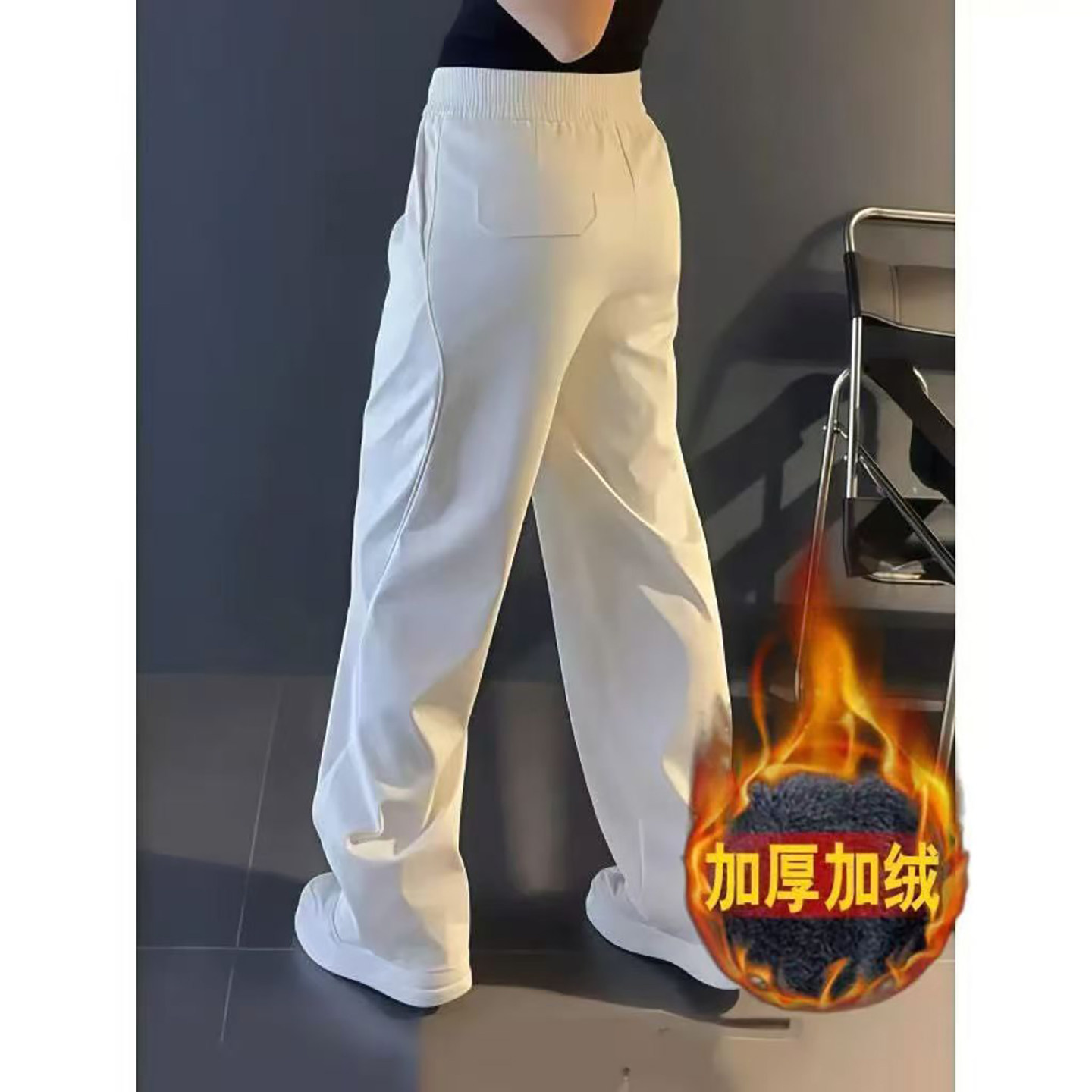 宏嫩男裤高档轻奢潮流休闲裤秋冬男士款时尚百搭卫裤宽松直筒裤子