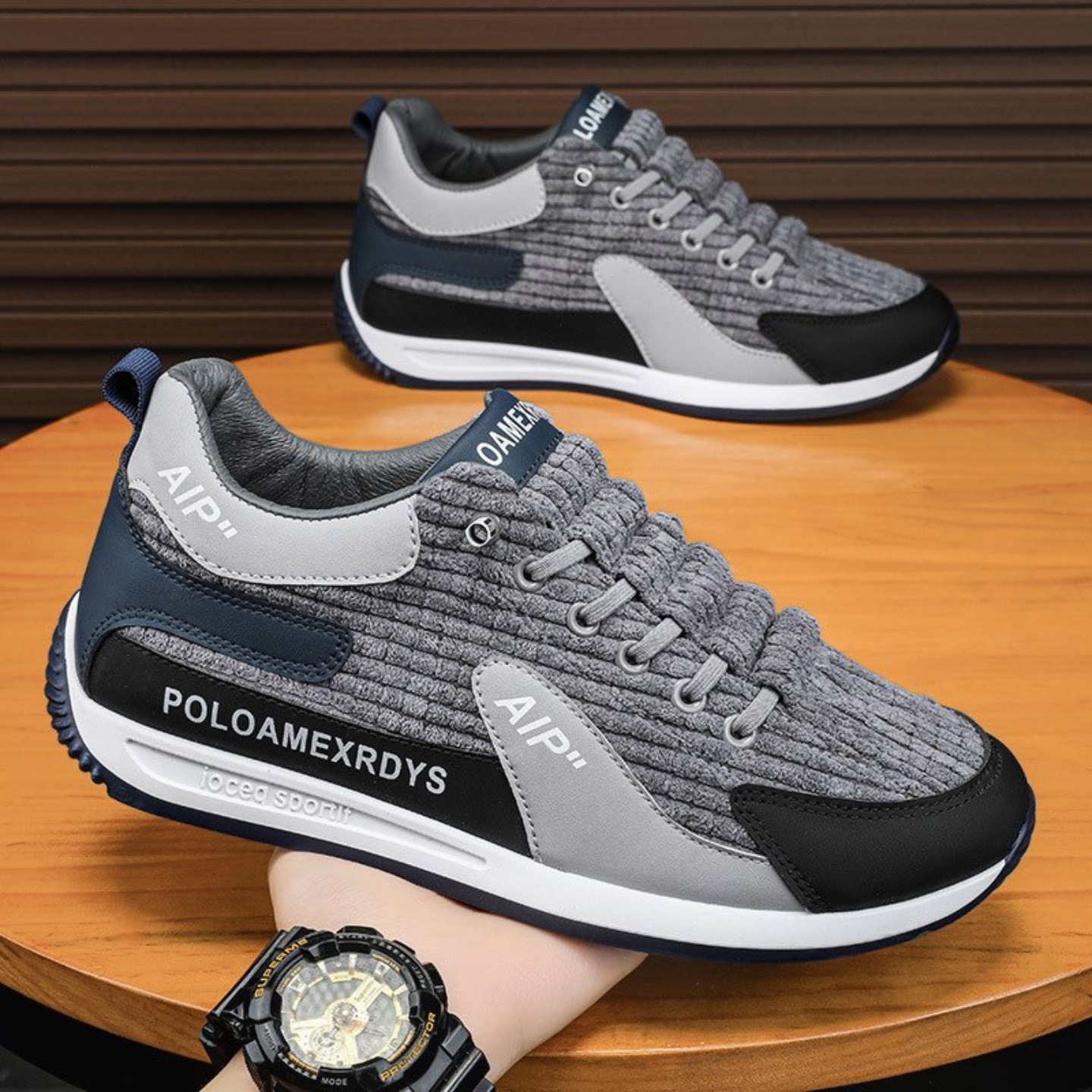 玟若男鞋飞行员休闲鞋正品高端帕拉鞋男款秋冬男士加绒运动鞋子