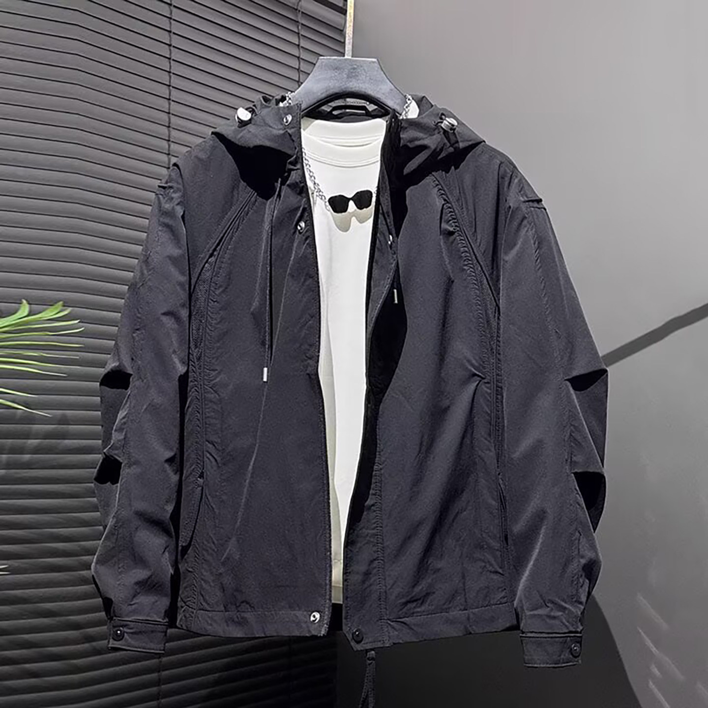 宏嫩男装甄选美式复古防风连帽夹克春秋男士款休闲潮牌痞帅冲锋衣