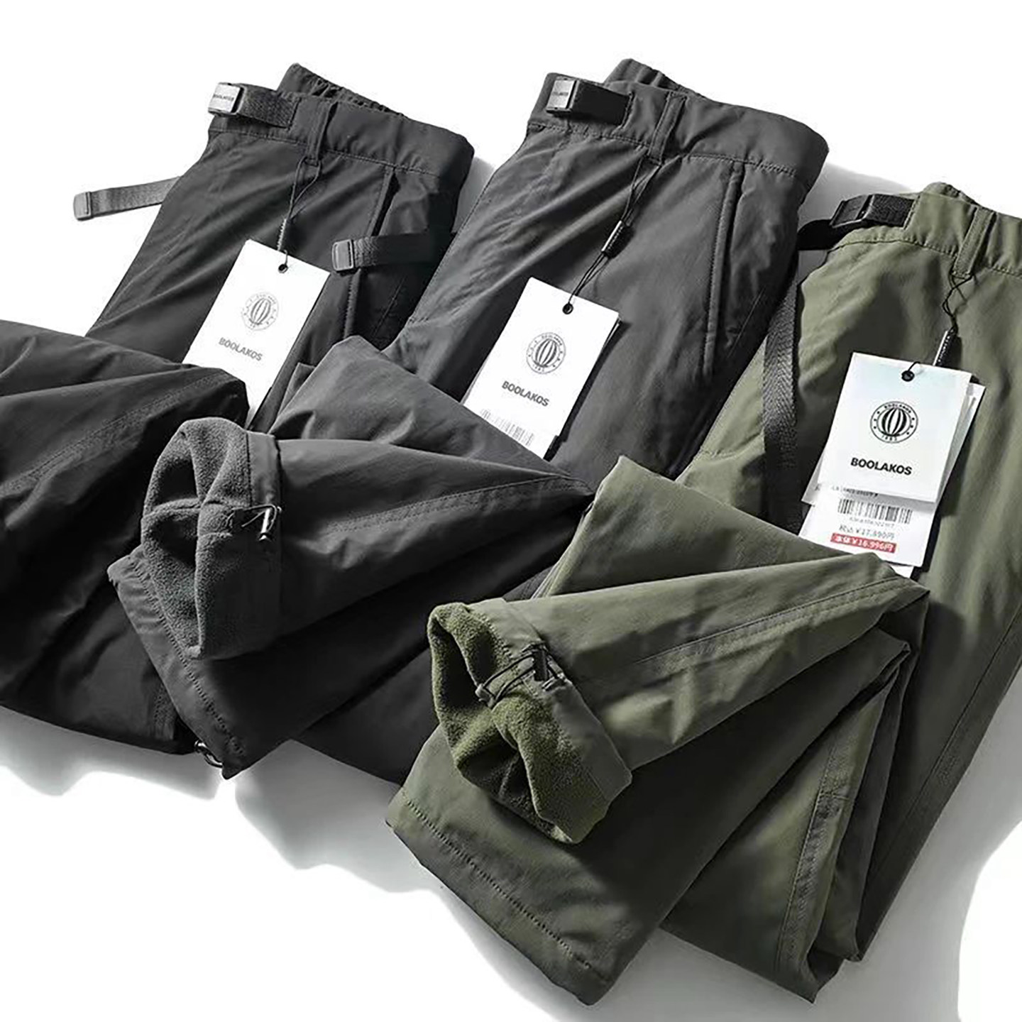 外贸BOOLAKOS男裤瞳庞防风防泼水加绒裤冬季男士户外保暖冲锋裤子