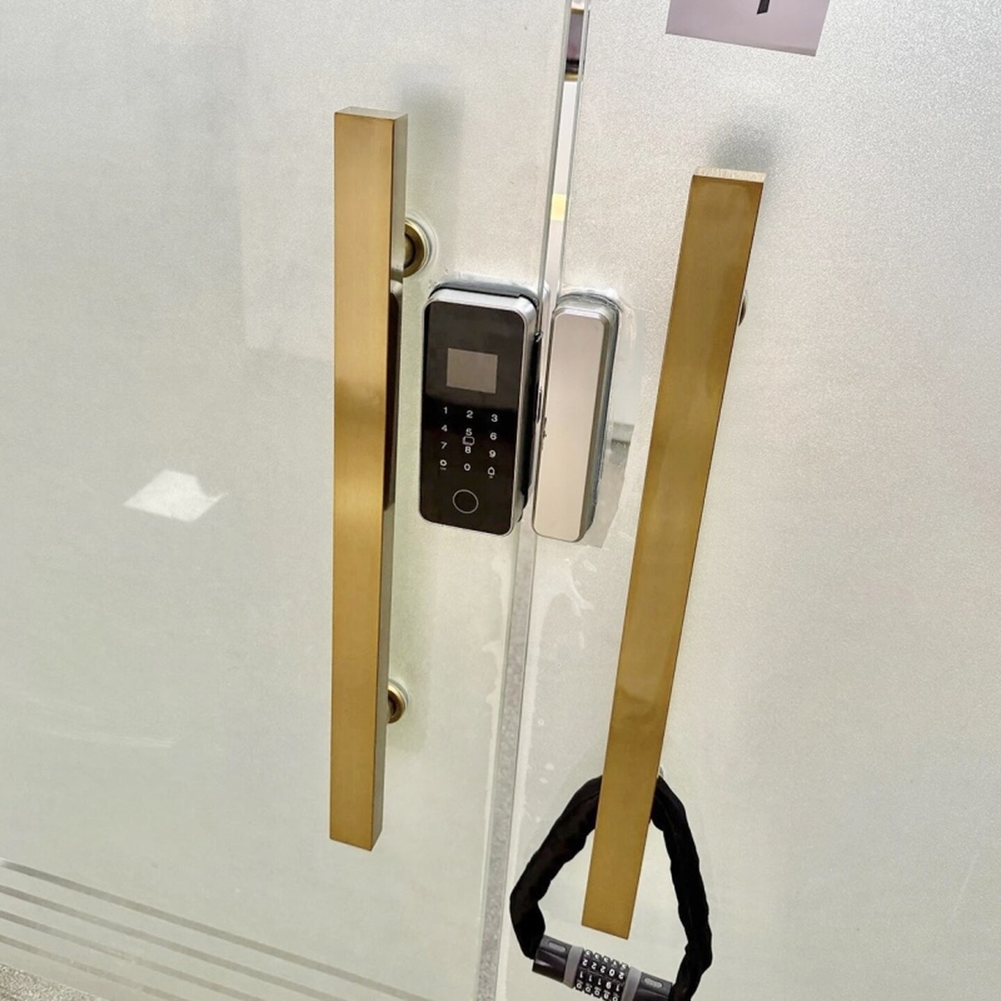 玫瑰黑钛金拉丝有框玻璃门把手无框不锈钢方管无指纹木门拉手