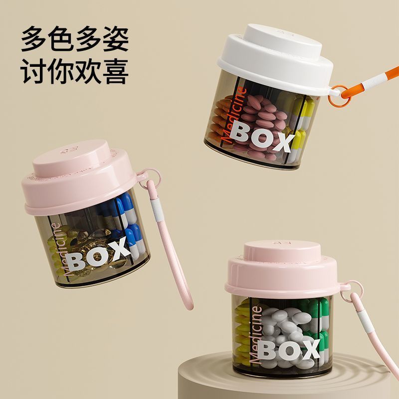 药盒分药器第一名旋转药盒随身药品分格分装盒一日三餐迷你药片药图片