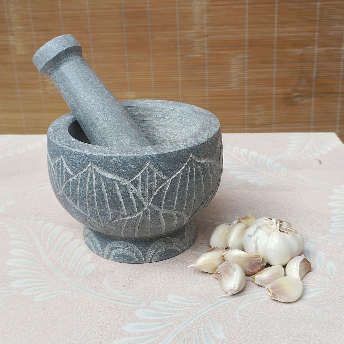 家用石臼全套纯天然石窝器头捣花生碎青石手动厨房食物研磨器新款